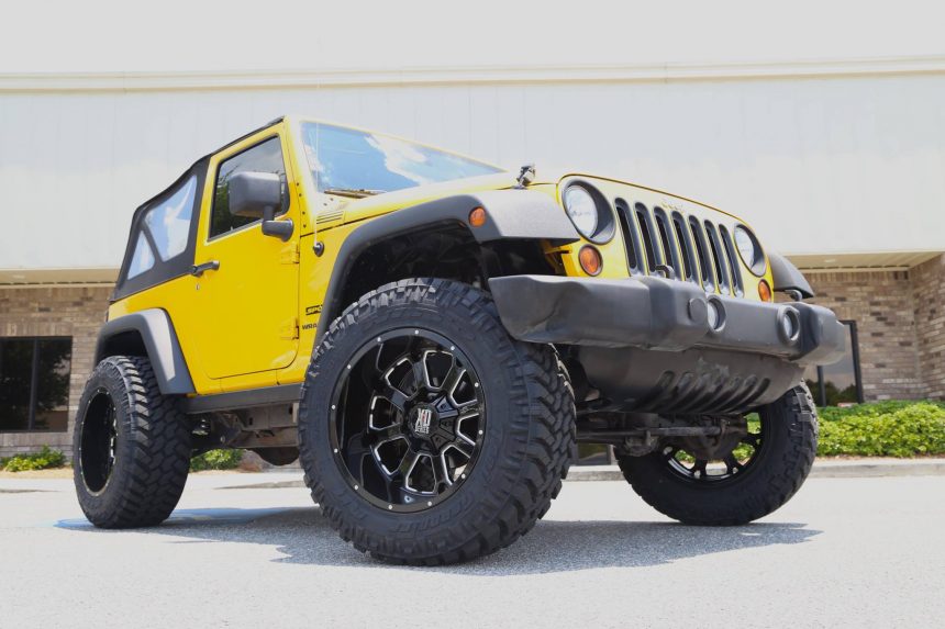2012_Lifted_Yellow_Jeep_KMC_XD_Buck_Wheels_3
