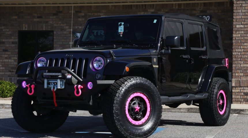 ’16 Lifted Jeep with Rockstars & PINK accents