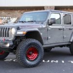 19 Jeep JL on Candy Red Fuel Wheels