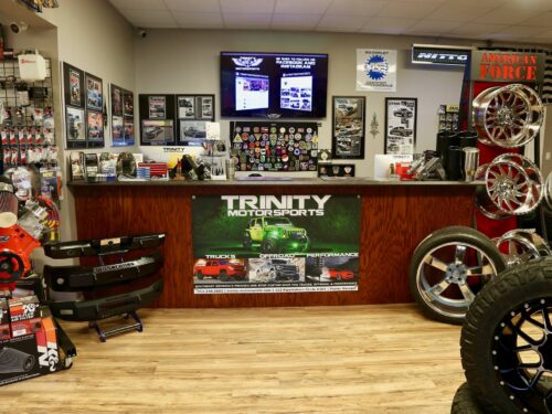 Trinity Motorsports Showroom Counter bigscreen pooler georgia