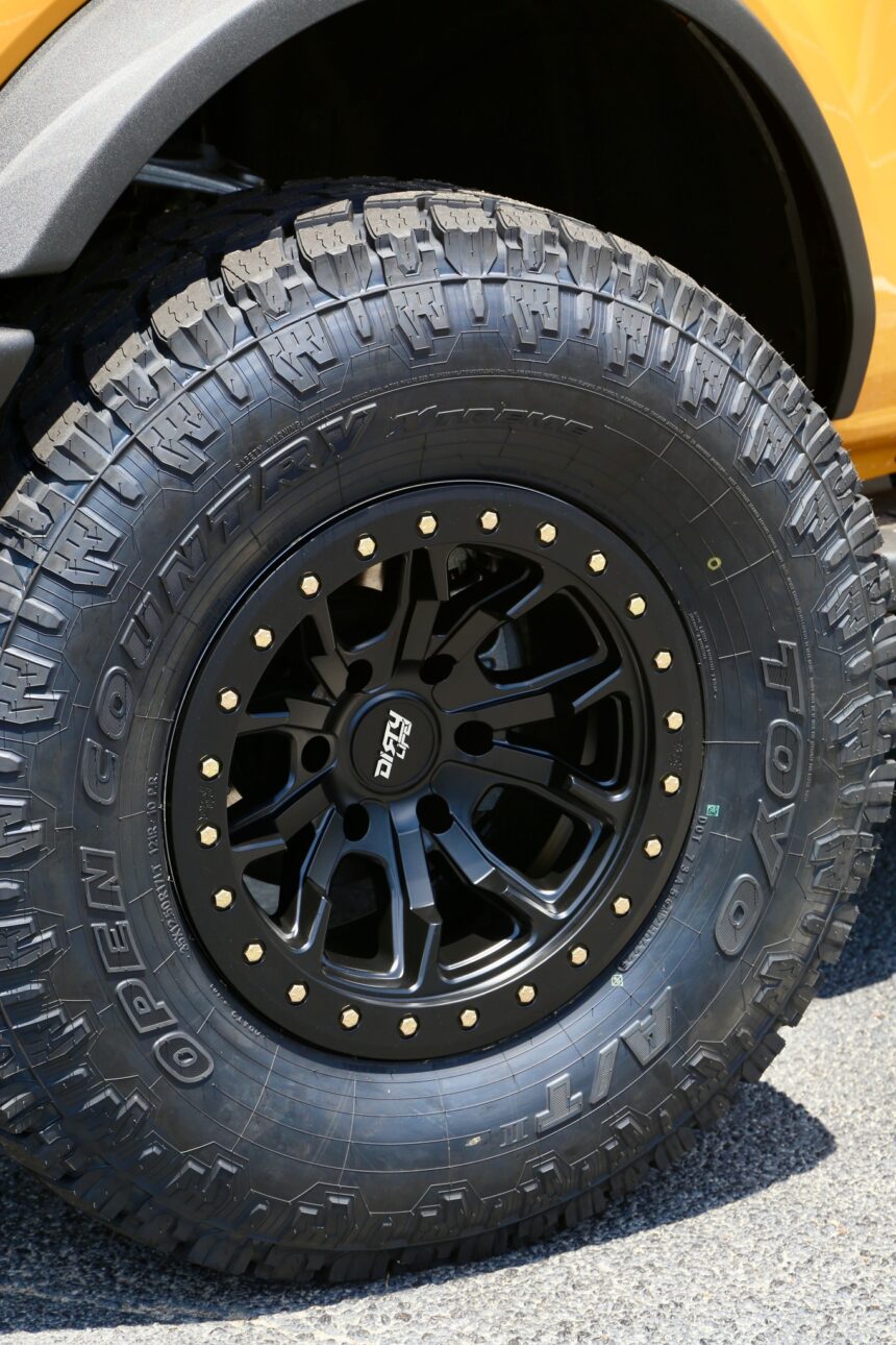 Trinity Motorsports 2022 Ford Bronco Rough Country lift Dirty Life Wheel Toyo Tires Baja Designs LEDs