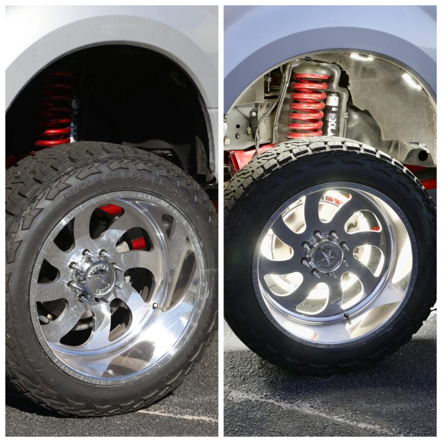 Ford-F350-BDS-6inch-lift-24×14-American-Force-Wheel-37inch-Nitto-Ridge-Grappler-North-Georgia-Lighting-rock-lights-LED