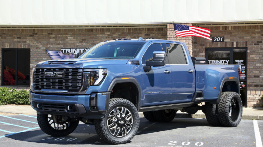 2024 Denali Ultimate Dualie 6-in BDS with Fox shocks 24-in Cali Off Road wheels and 37-in Toyo RT Trails