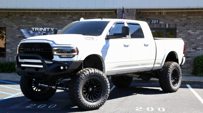 2023 Ram 2500 8-in BDS with Fox shocks 22×12 Fuel Rebel wheels and 40-in Toyo MTs